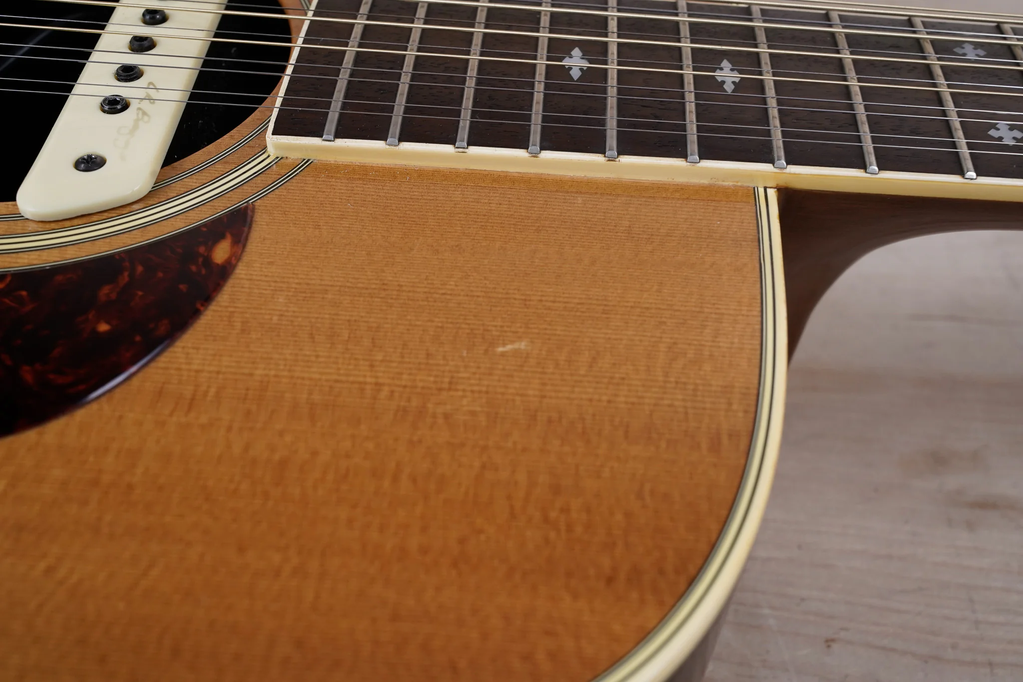Aria SW-20T 12-String Acoustic Guitar MIJ 1980 Natural Made in Japan w/ Hard Case - Image 6