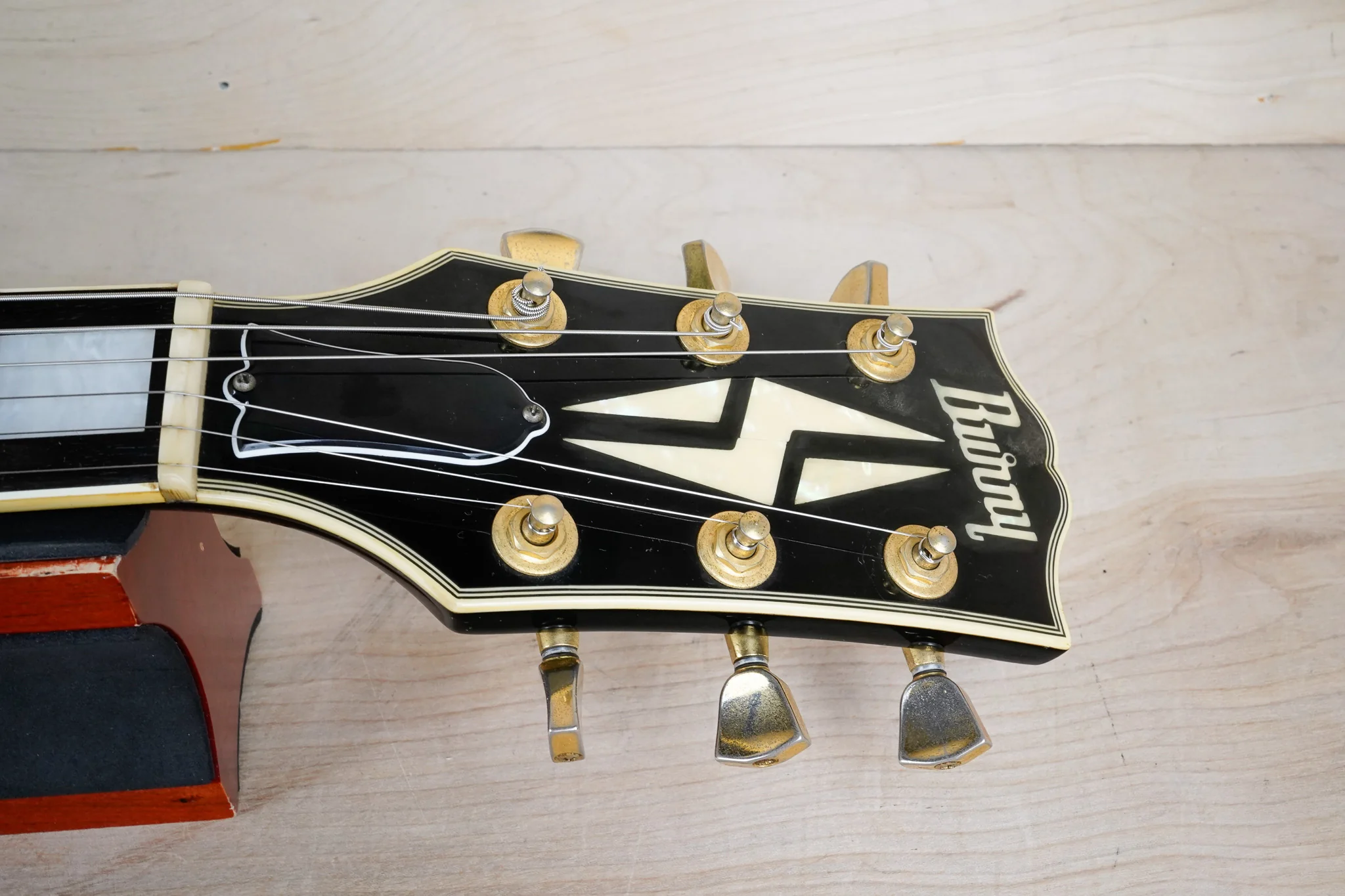 Burny RCL-65 Custom MIJ 1990 Black Beauty Made in Japan VH-1 PAF Pickups 1960 Reissue w/ Hard Case - Image 4