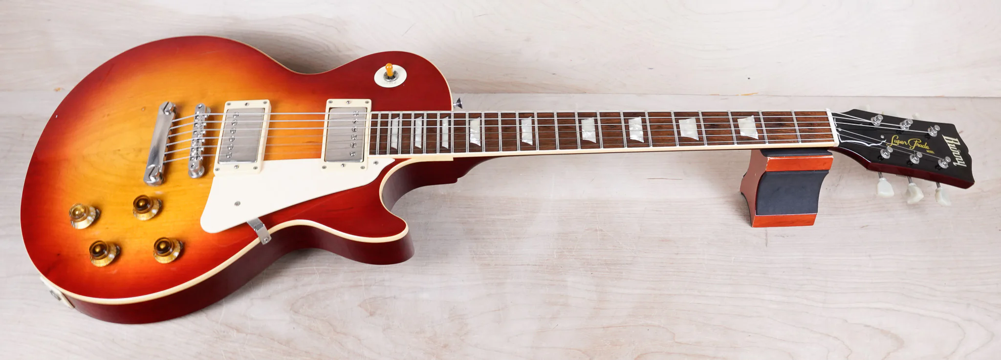 Burny Super Grade RLG-50 '59 Model MIJ 1985 Cherry Sunburst Vintage Japan w/ Bag - Image 2