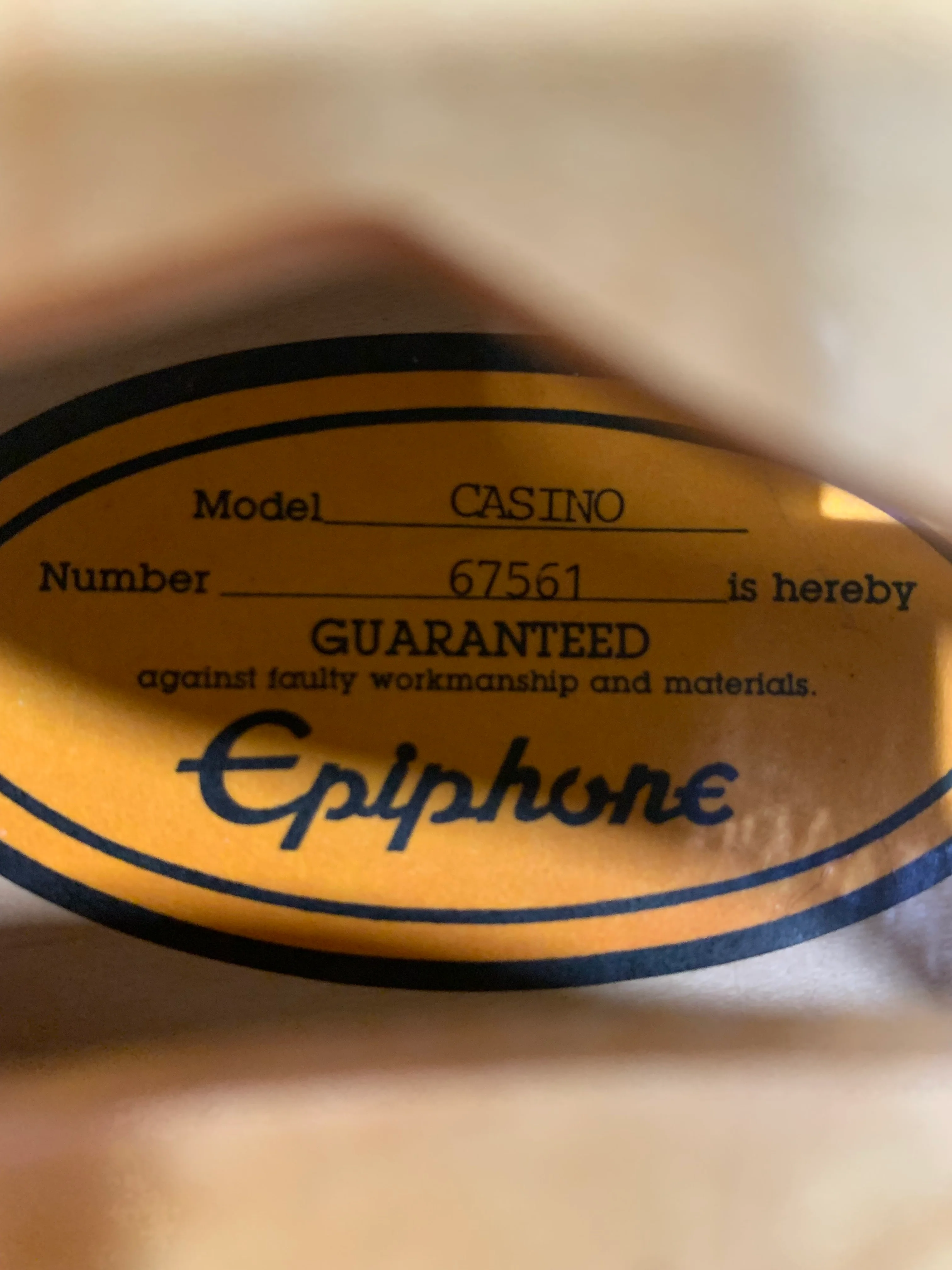 Epiphone Casino MIJ 1996 Natural Export Market Version Tereda Maple Neck Made in Japan w/ Hard Case - Image 18
