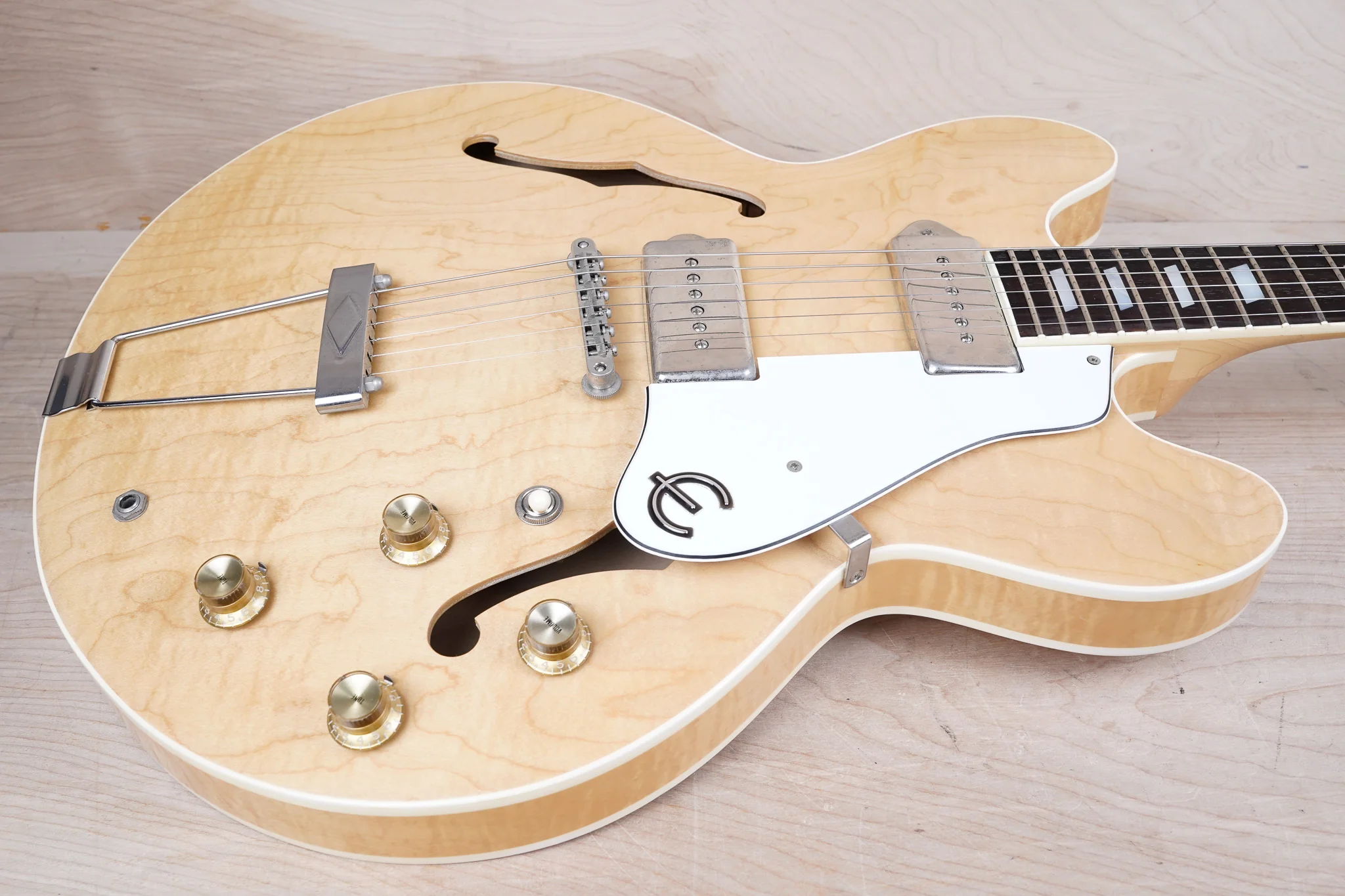 Epiphone Casino MIJ 1996 Natural Export Market Version Tereda Maple Neck Made in Japan w/ Hard Case - Image 8