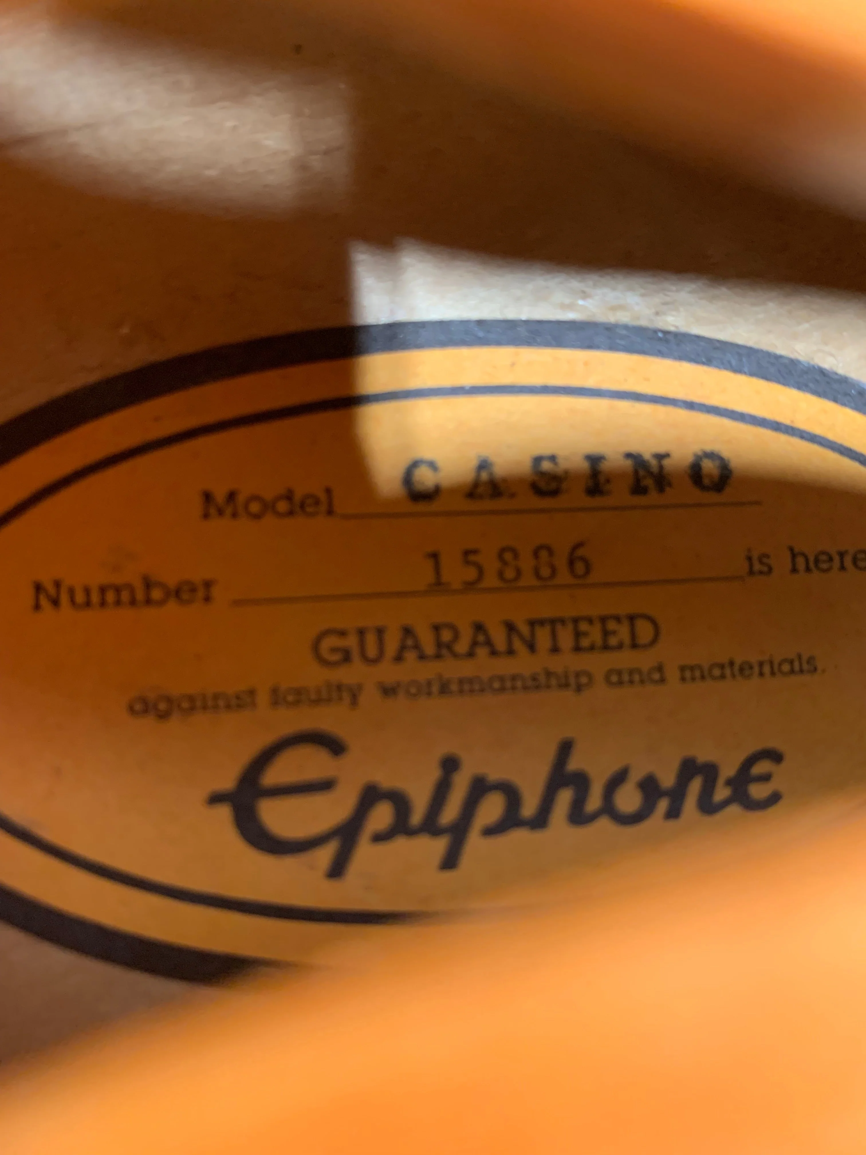 Epiphone Casino Hollow Body Electric Guitar MIJ 1991 Natural Tereda Factory Made in Japan w/ Hard Case - Image 22