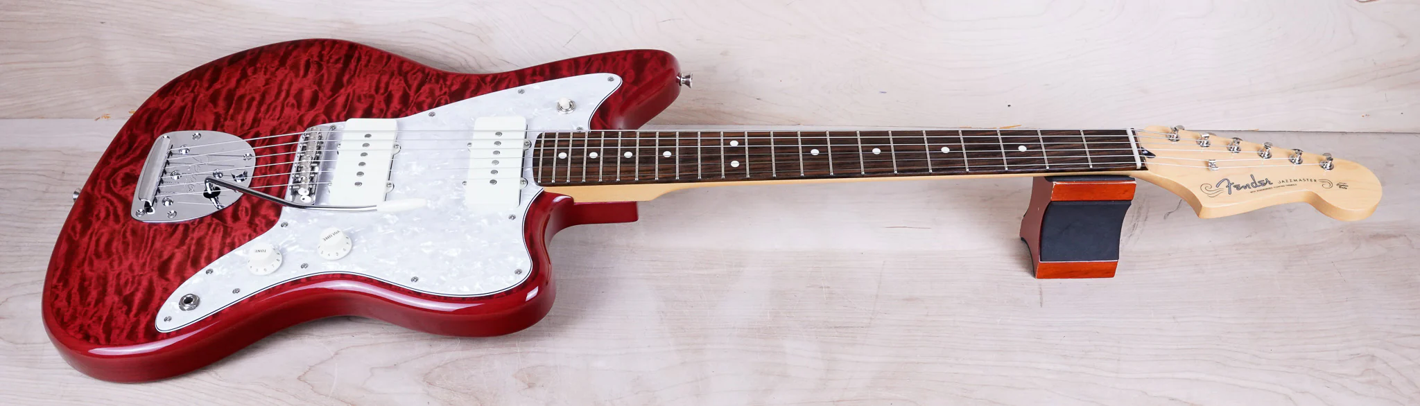 Fender 2024 Collection MIJ Hybrid II Jazzmaster 2024 Red Quilt Beryl QMT Japan w/ Bag - Image 3
