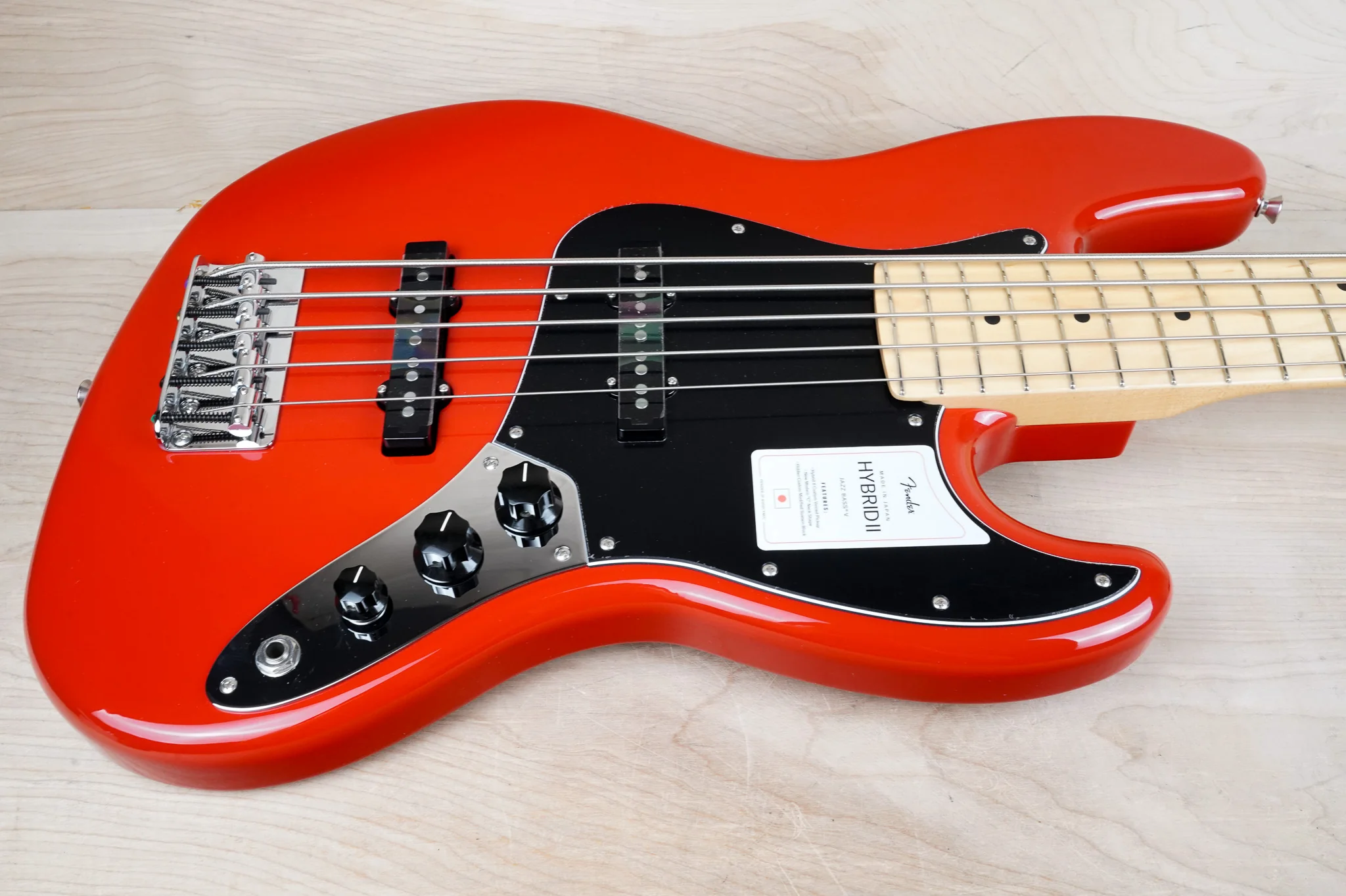 Fender Hybrid II Jazz Bass V MIJ 2023 Modena Red Japan 5 String w/ Bag - Image 6