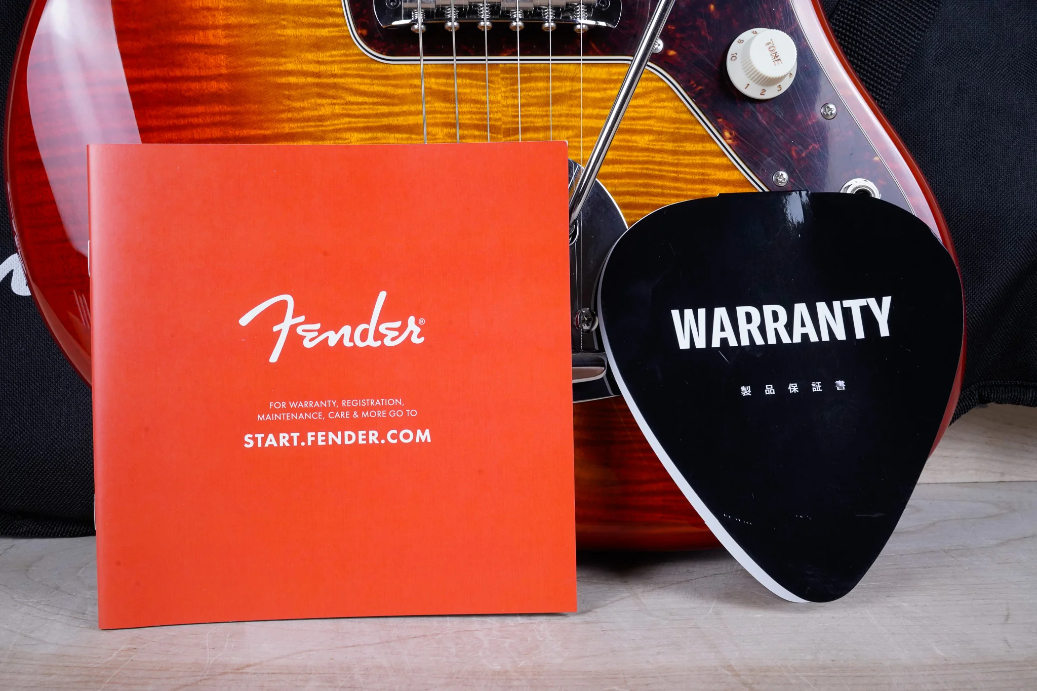 Fender Hybrid II Jazzmaster MIJ 2024 Flame Sunset Orange Transparent Japan w/ Bag - Image 2