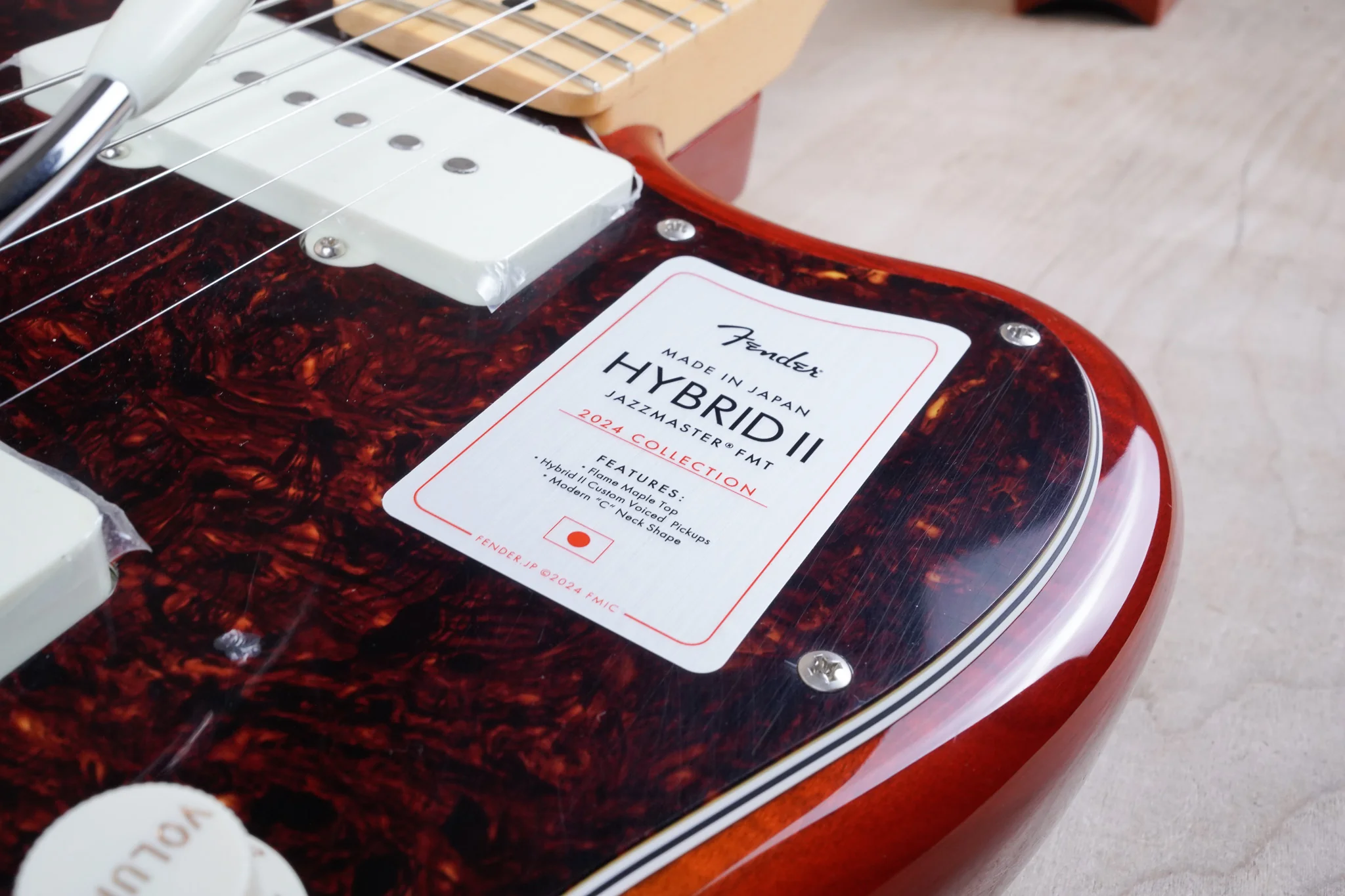 Fender Hybrid II Jazzmaster MIJ 2024 Flame Sunset Orange Transparent Japan w/ Bag - Image 6