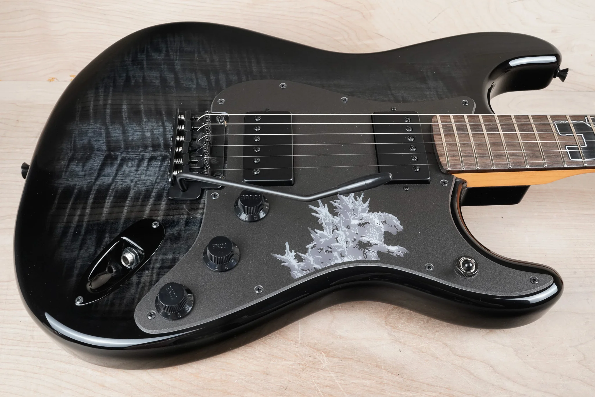 Fender Made In Japan 70th Anniversary Godzilla Stratocaster 2025 Godzilla Black w/ OHSC, COA - Image 9