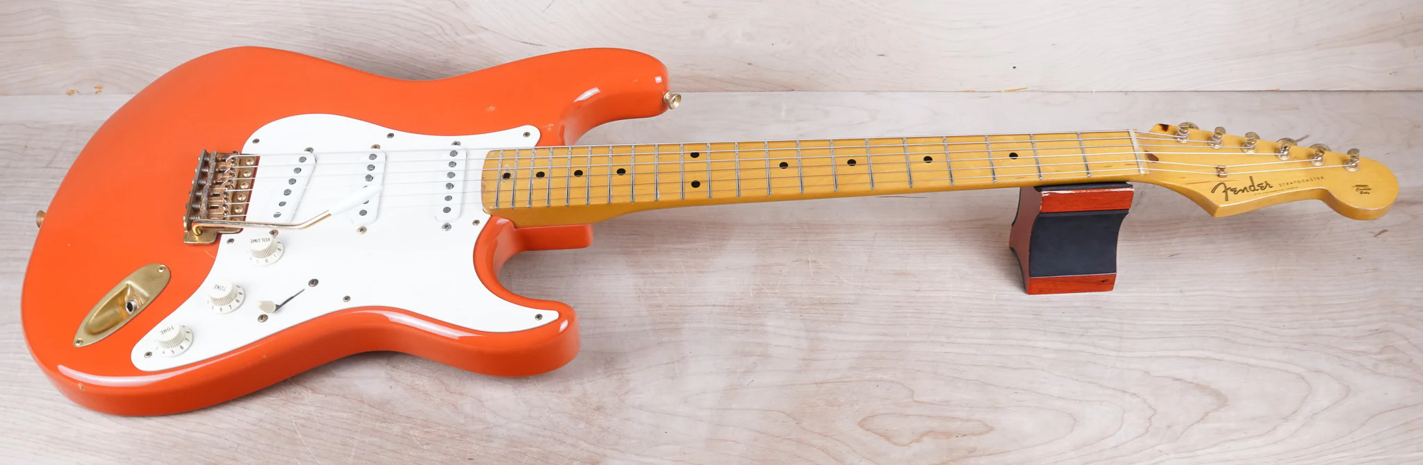 Fender Order Made ST-57 Stratocaster Reissue MIJ 1992 Fiesta Red USA Texas Special PUs  w/ Bag - Image 2