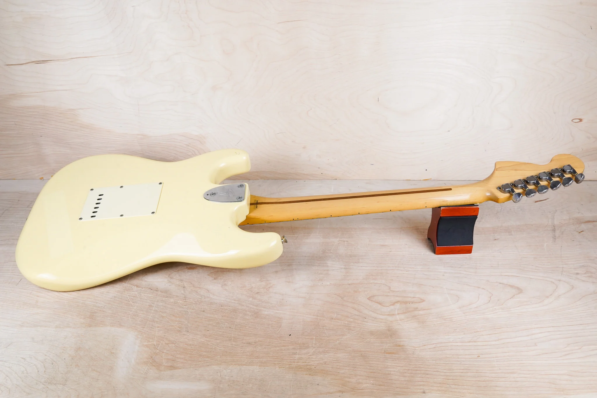 Fender ST72-86DSC Stratocaster '72 Reissue CIJ 1989 Yellow White Factory Scallop Vintage Japan Fujigen Yngwie Malmsteen w/ Bag - Image 11