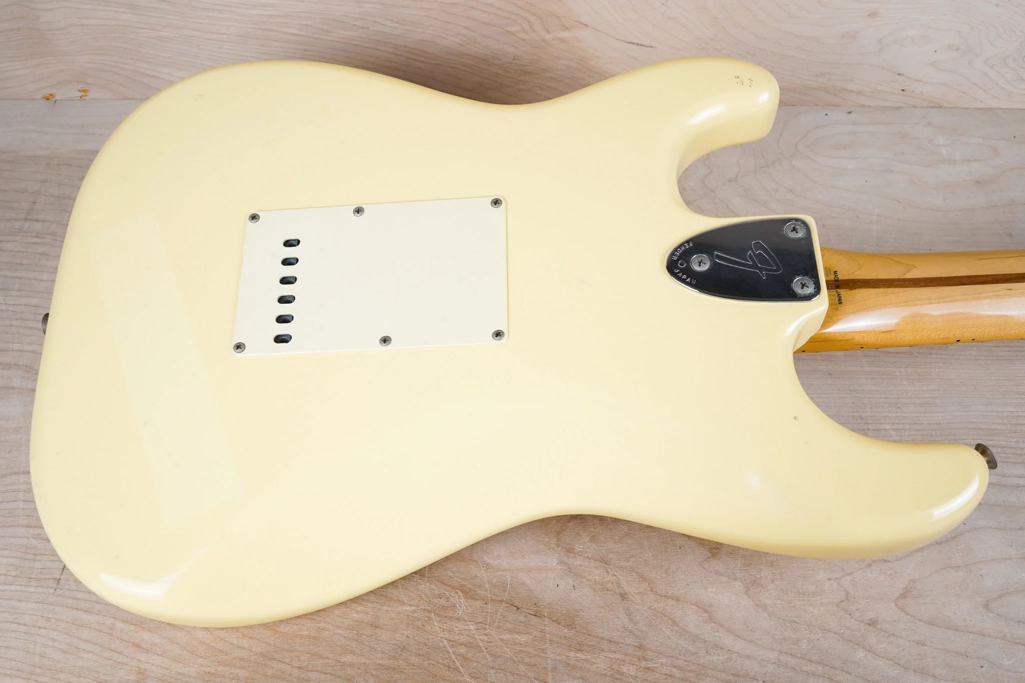 Fender ST72-86DSC Stratocaster '72 Reissue CIJ 1989 Yellow White Factory Scallop Vintage Japan Fujigen Yngwie Malmsteen w/ Bag - Image 12