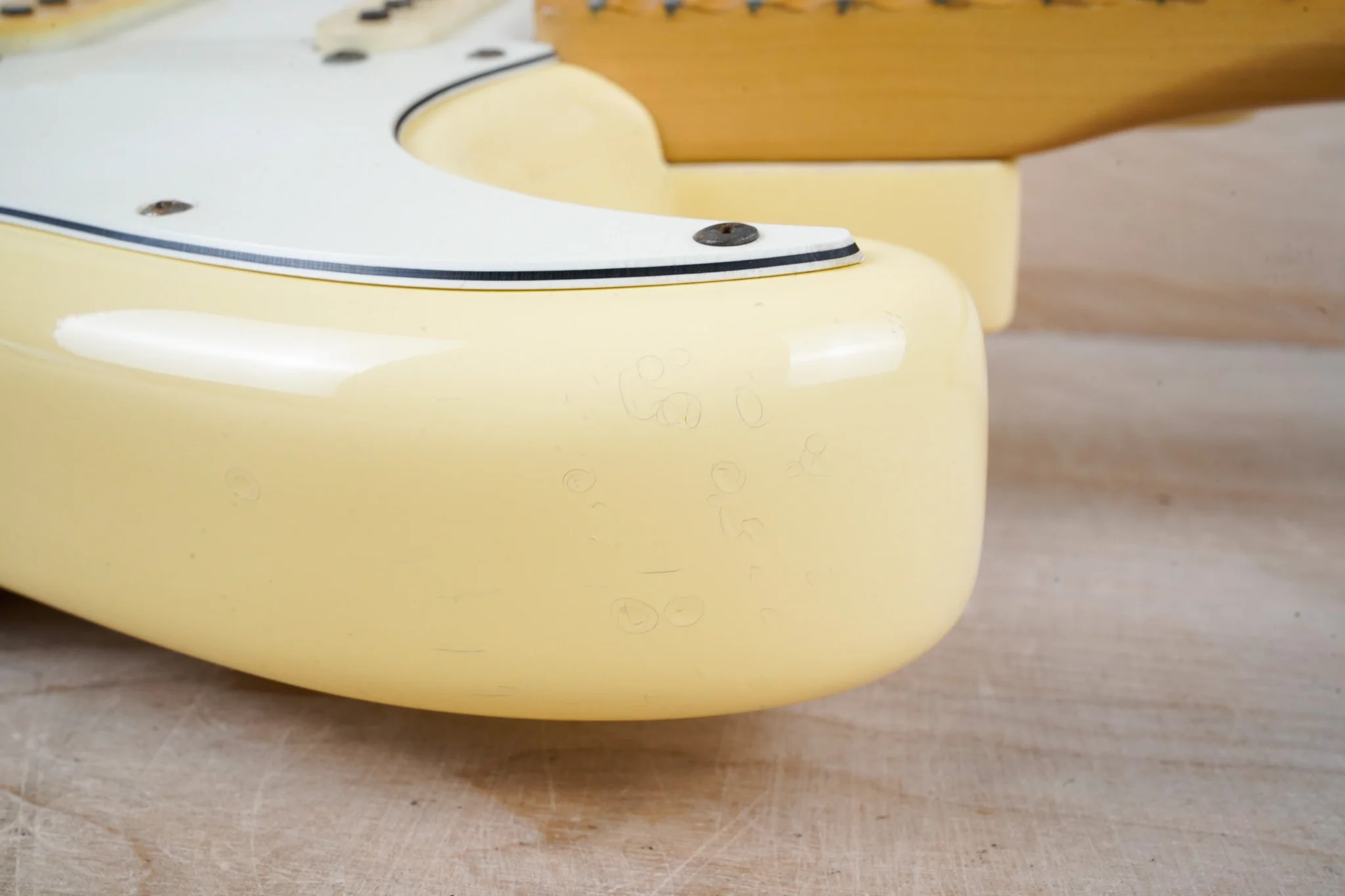Fender ST72-86DSC Stratocaster '72 Reissue CIJ 1989 Yellow White Factory Scallop Vintage Japan Fujigen Yngwie Malmsteen w/ Bag - Image 6