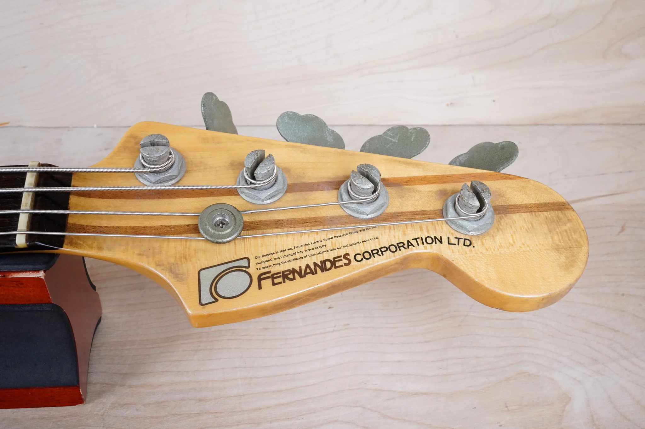 Fernandes BO-50 Bass MIJ 1970s Natural Neck-Through Vintage Made in Japan w/ Bag - Image 3