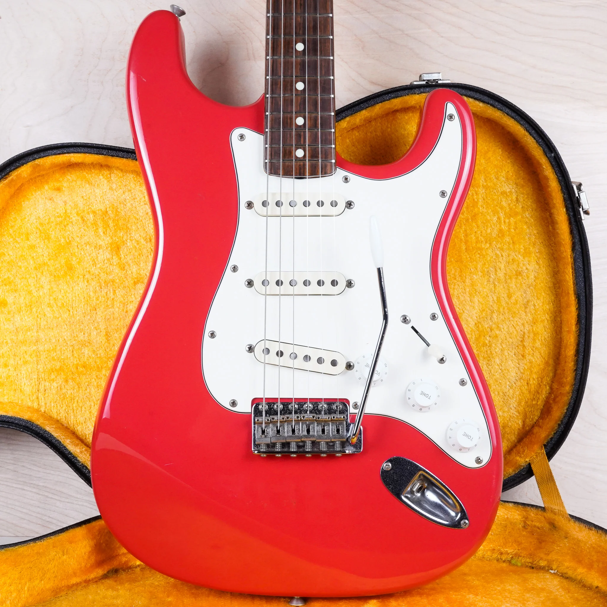 Fernandes "The Revival" Custom Color Variation RST-50 '64 Model MIJ 1982 Salmon Pink w/ Matching Headstock w/ Hard Case