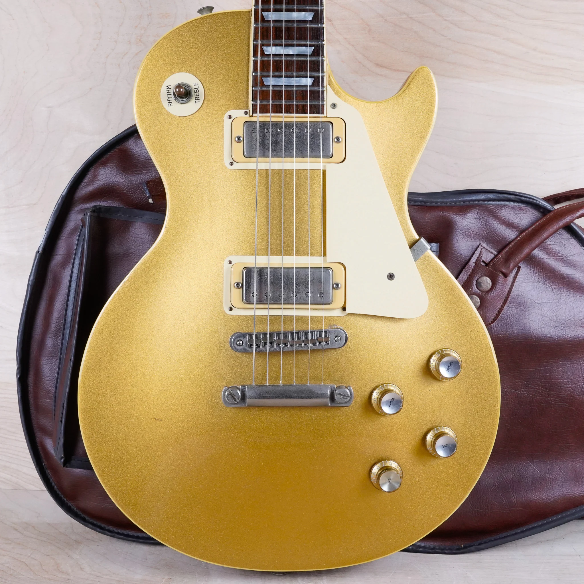 Greco EG-500 Deluxe MIJ 1979 Gold Top Maxon Mini Humbuckers Vintage Japan w/ Bag