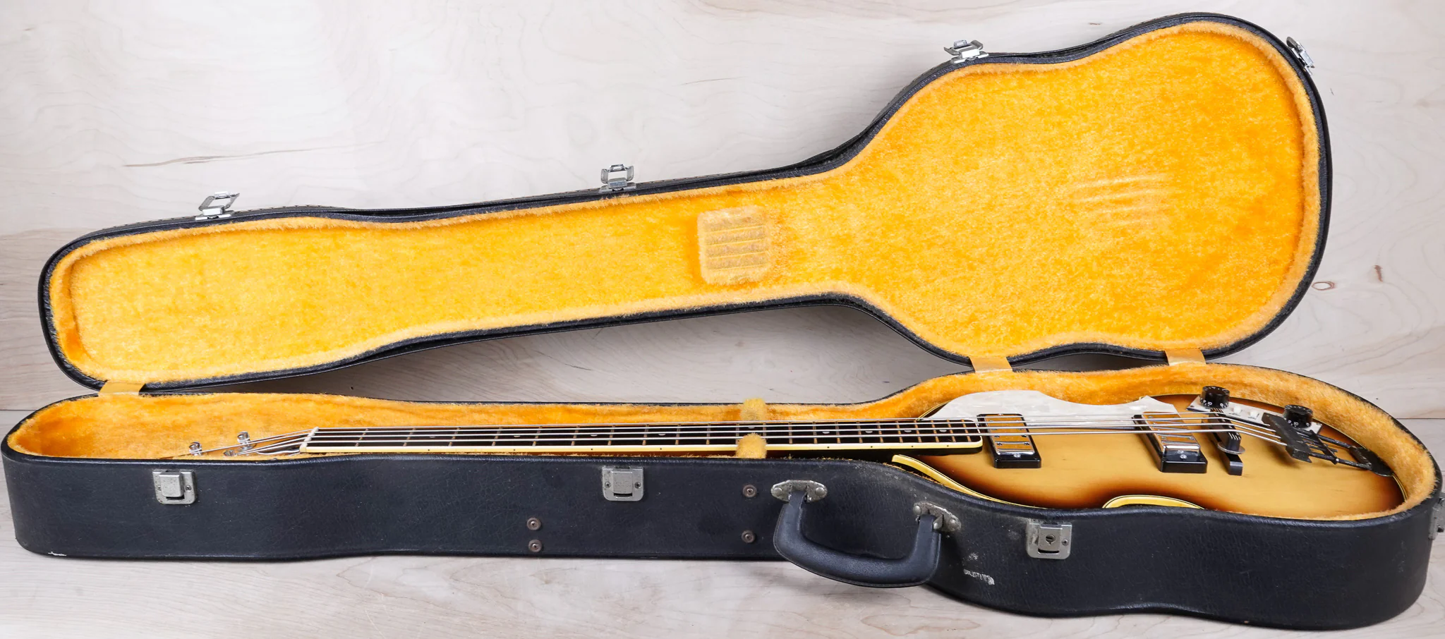 Greco VB-360 Violin Bass MIJ Vintage 1970s Sunburst Maxon Pickups w/ OHSC - Image 2