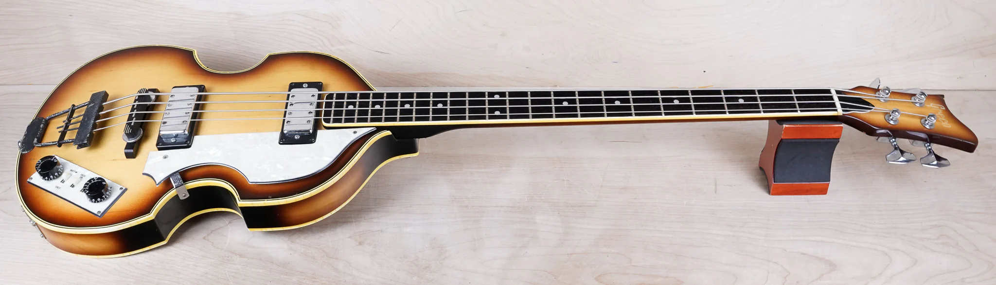 Greco VB-360 Violin Bass MIJ Vintage 1970s Sunburst Maxon Pickups w/ OHSC - Image 3