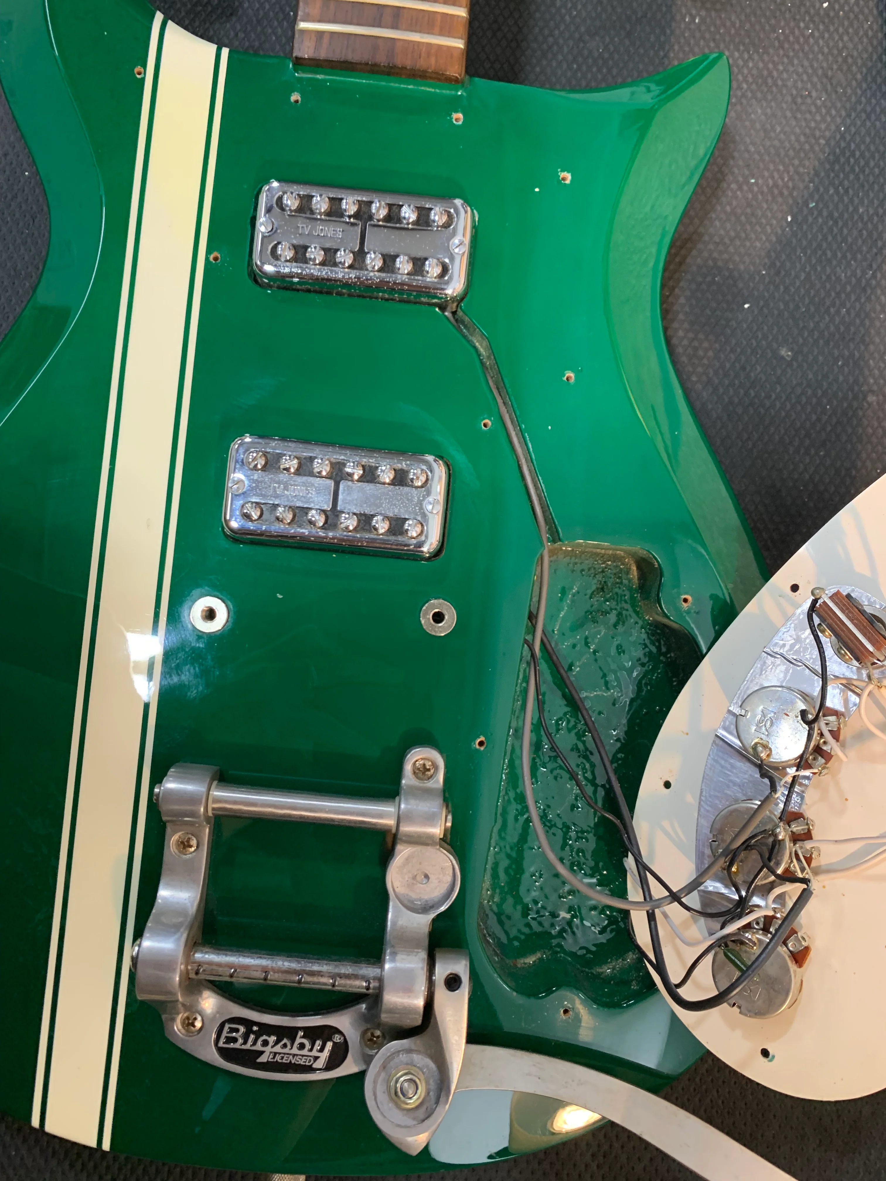 Gretsch G5135GL Electromatic G. Love Signature Corvette 2009 Phili-Green w/ Competition Stripe w/ Bag - Image 23