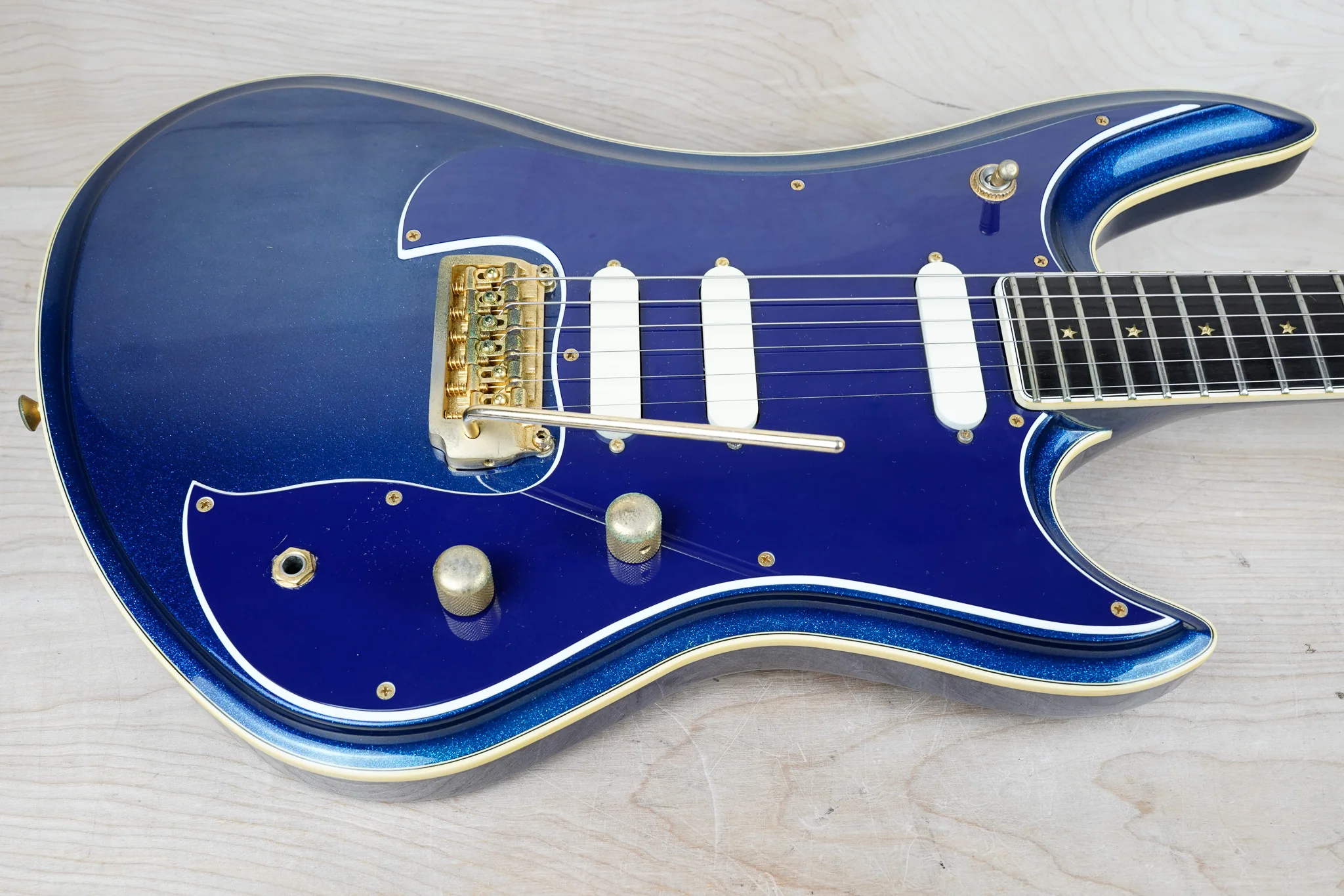 Guyatone LG-2100M Sharp 5 MIJ 1994 Blue Made in Japan w/ Hard Case - Image 6