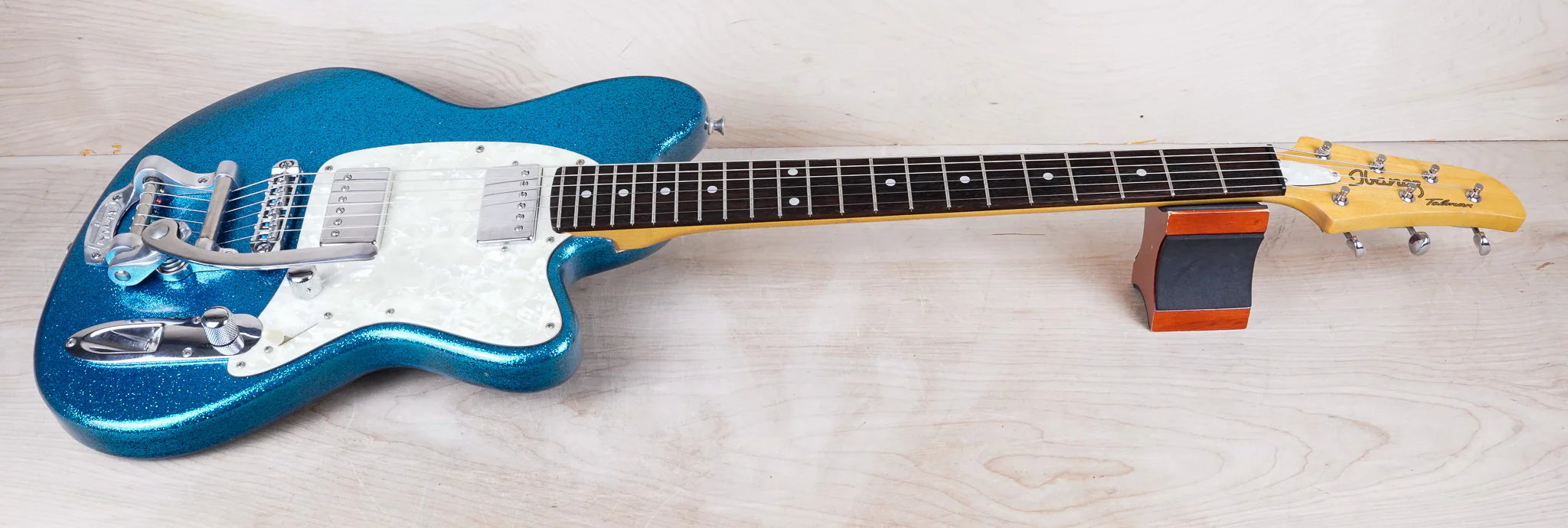 Ibanez Talman TC825 MIJ 1996 Flaked Blue Sparkle Factory Bigsby Super '58 Pickups Fujigen Japan w/ OHSC - Image 3