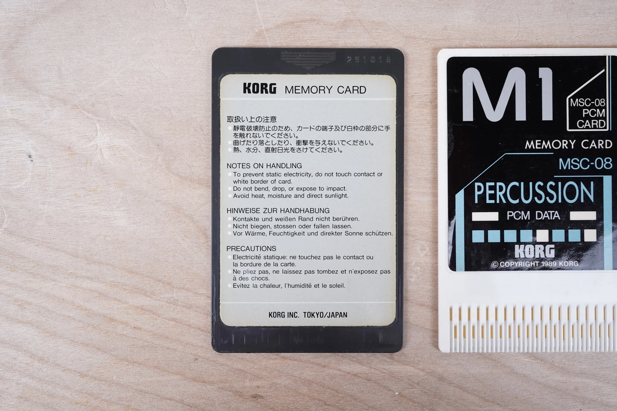 Korg M-1 MSC-08 and MPC-08 Percussion Memory Cards Set 1989 - Image 3