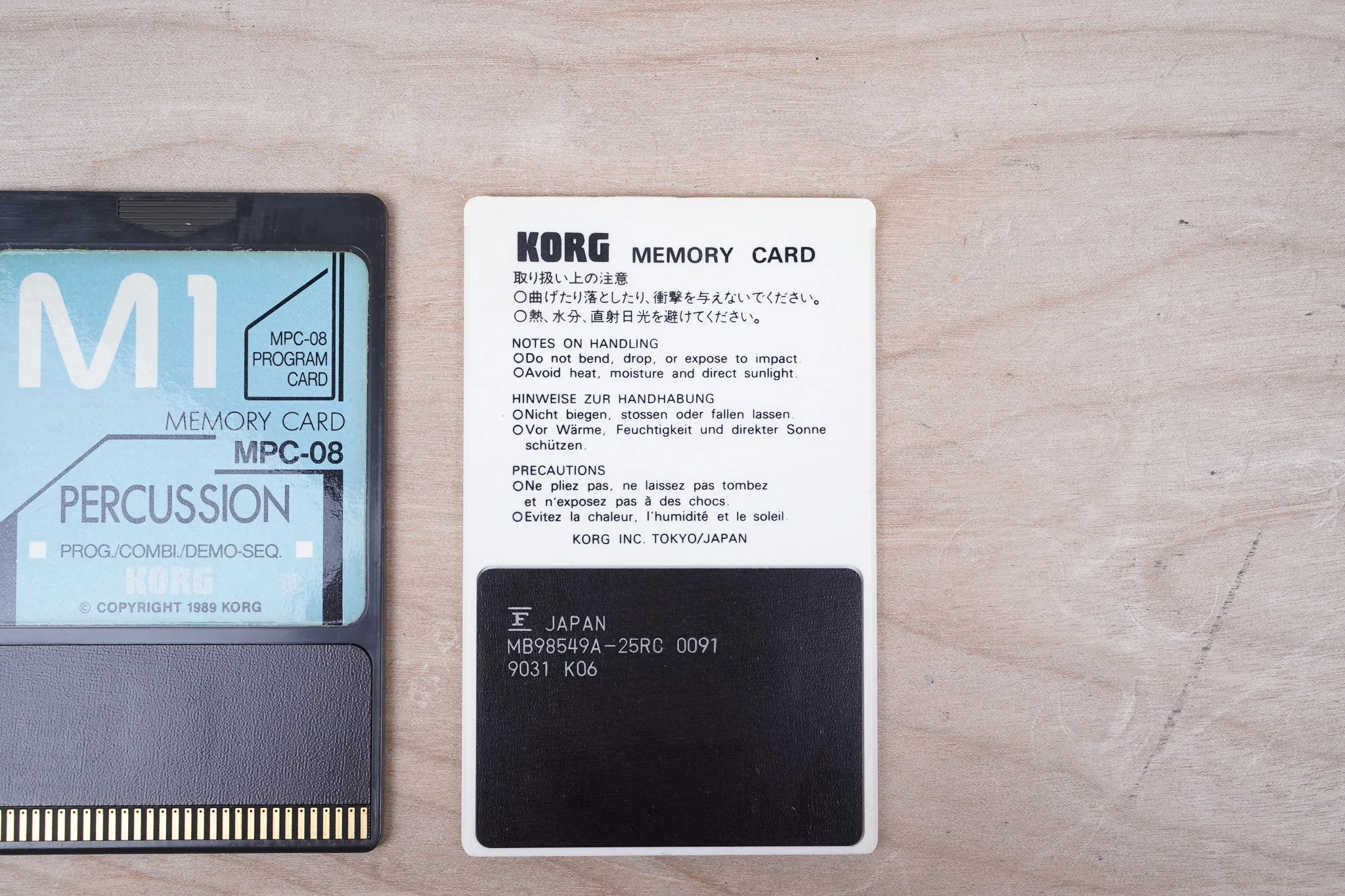 Korg M-1 MSC-08 and MPC-08 Percussion Memory Cards Set 1989 - Image 5