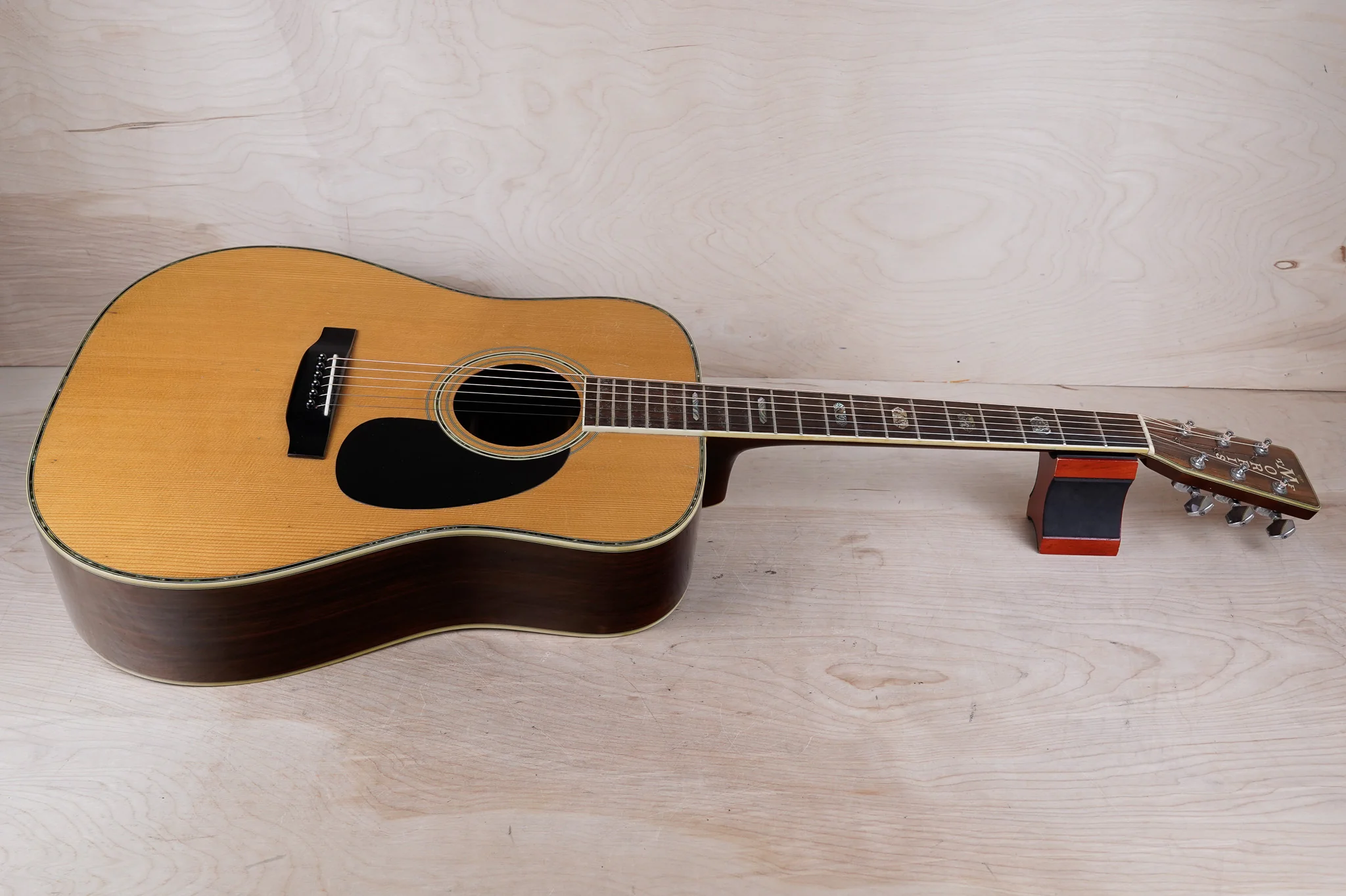 Morris W-50 Acoustic Guitar MIJ 1978 Natural Japan Vintage w/ Hard Case - Image 4