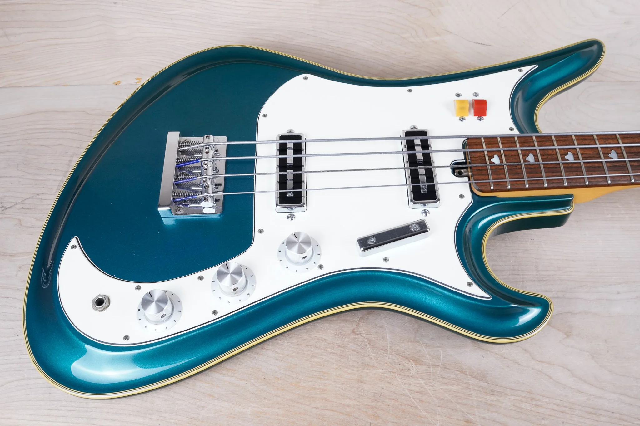 Teisco SPB-200 Spectrum Bass Reissue MIJ 2001 Metallic Blue Short Scale 30' Japan w/ Bag - Image 4