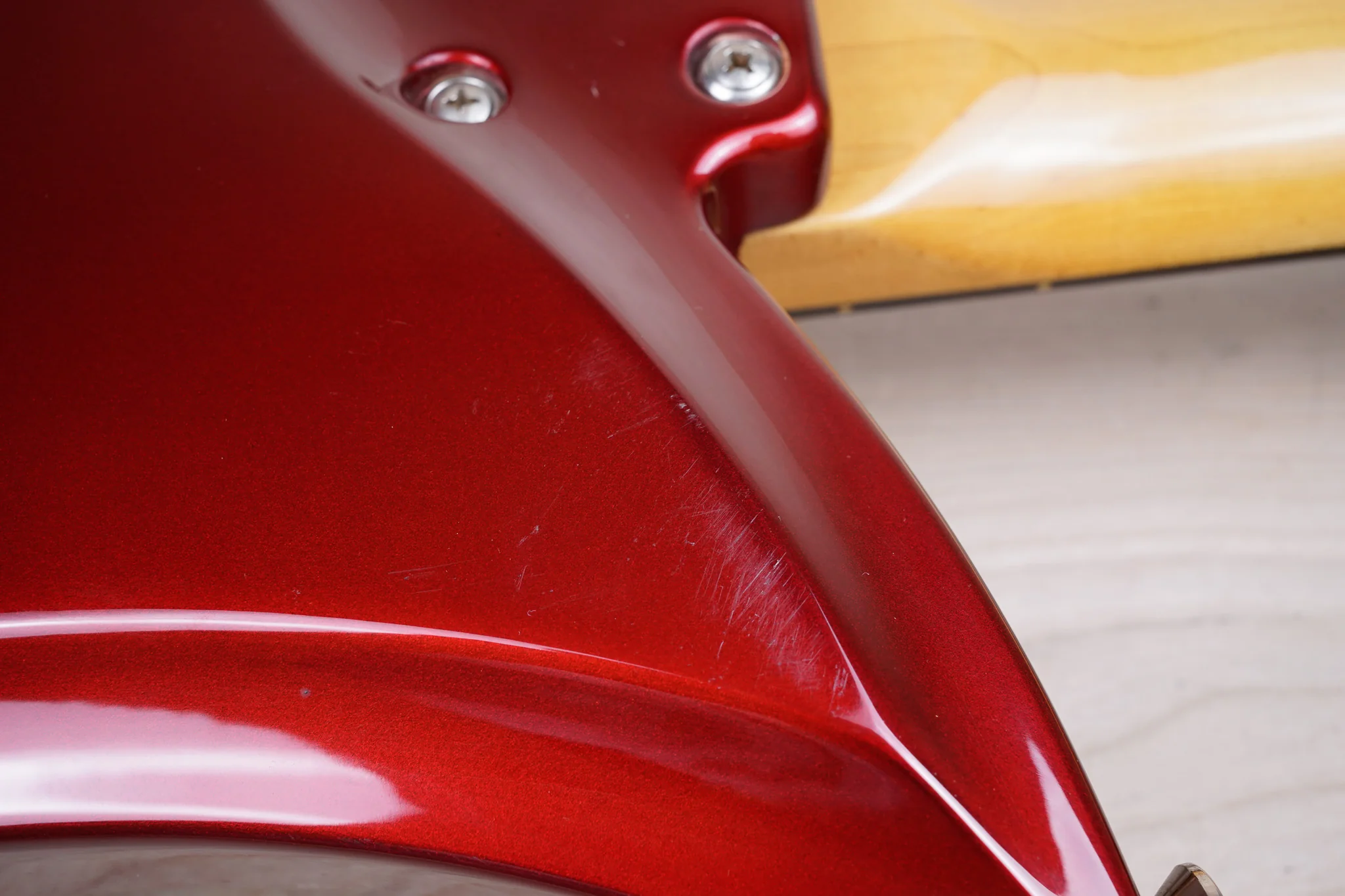 Tokai Blazing Fire Talbo Reissue SSS MIJ 1990's Metallic Red Seymour Duncan HHH Pickups Made in Japan w/ Bag - Image 29