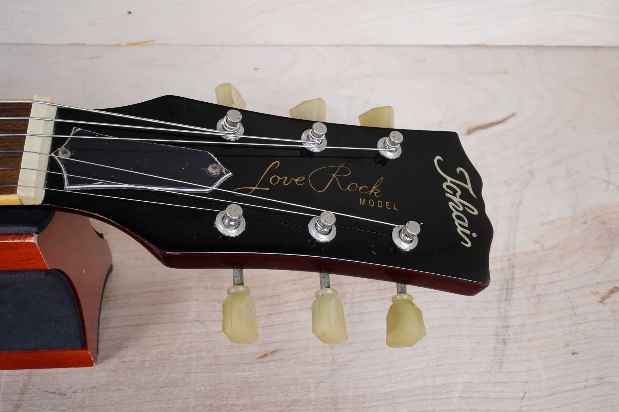 Tokai Love Rock ALS48 MIK 1999 See Through Dark Red w/ Bag - Image 3