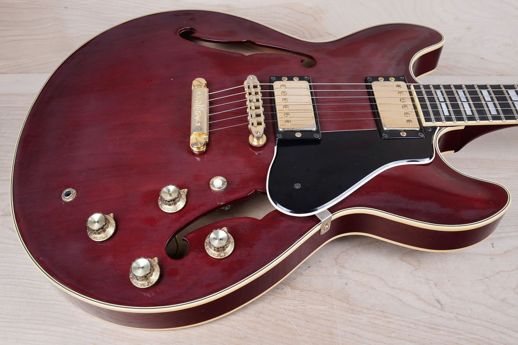 Yamaha SA-2100 Semi-Hollow Body MIJ 1984 Burgundy Vintage Made in Japan w/ Bag - Image 6